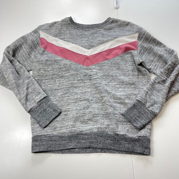 Reflex Tops - Reflex Gray Chevron Crew Neck Sweatshirt Size S